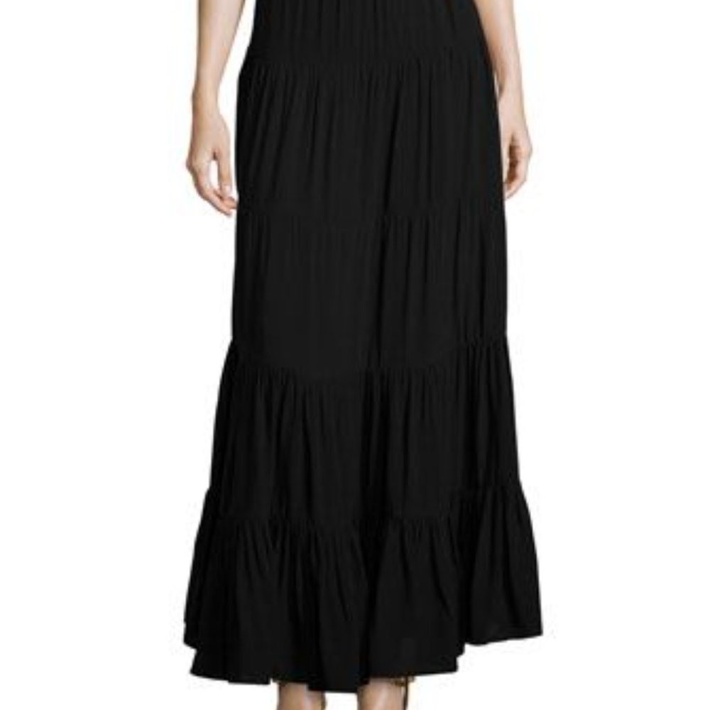 Joan Vass Tiered Maxi Skirt